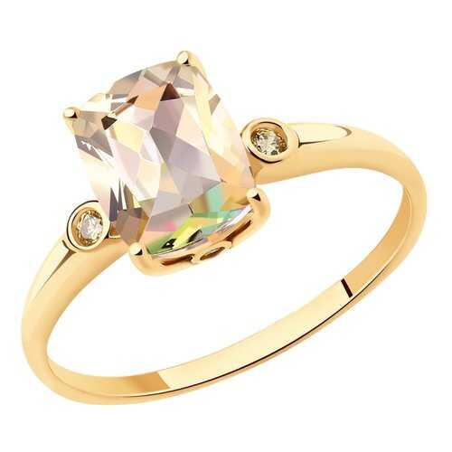 Кольцо женское SOKOLOV из золота с топазами Swarovski 714908 р.18 в Лав Репаблик