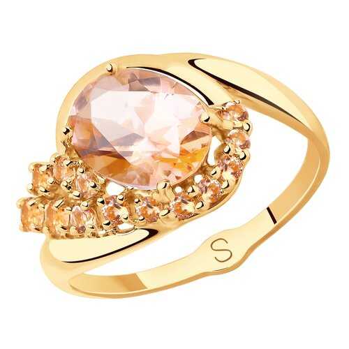 Кольцо женское SOKOLOV из золота с топазами Swarovski 715369 р.19 в Лав Репаблик