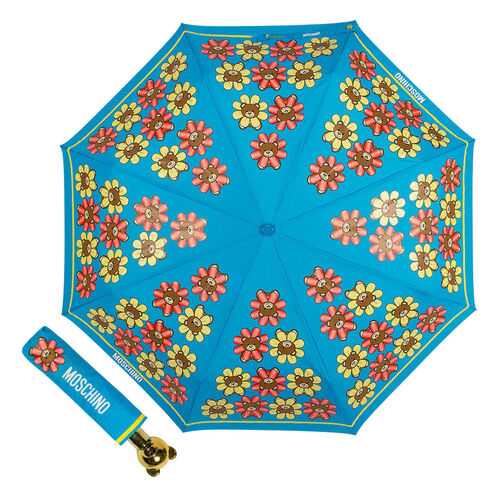 Зонт складной Moschino 8126-OCP Flower Bear Light Blue в Лав Репаблик